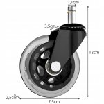 Malatec 20312 Gumové kolečko ke kancelářské židli 75mm transparentní 5 ks