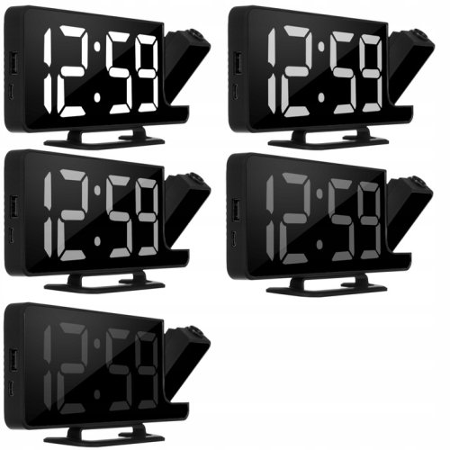 Izoxis 19576 Zrcadlové hodiny s projektorem černé