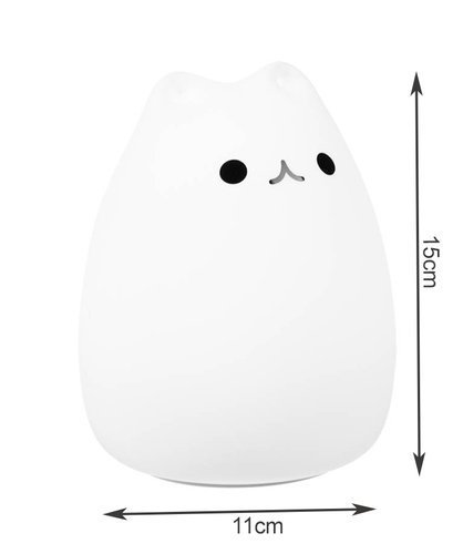 Izoxis 15142 Noční RGB lampička dotyková kotě USB 1200mAh s dálkovým ovládáním 