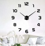 Ruhhy 19928 Designové 3D nalepovací hodiny 130 cm černé