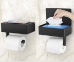 Ruhhy 20178 Držák na toaletní papír s poličkou černý