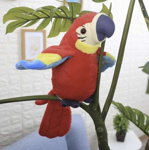 Kruzzel 19763 Mluvící papuoušek 20 cm