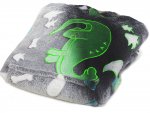 Verk 24305 Svítící plyšová mikina s kapucí dinosaurus - pro děti šedá