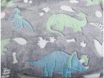 Verk 24305 Svietiaca plyšová mikina s kapucňou dinosaurus - pre deti šedá