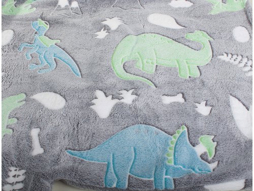 Verk 24305 Svítící plyšová mikina s kapucí dinosaurus - pro děti šedá