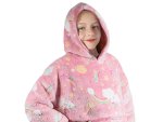 Verk 24305 Svietiaca plyšová mikina s kapucňou obloha - pre deti ružová