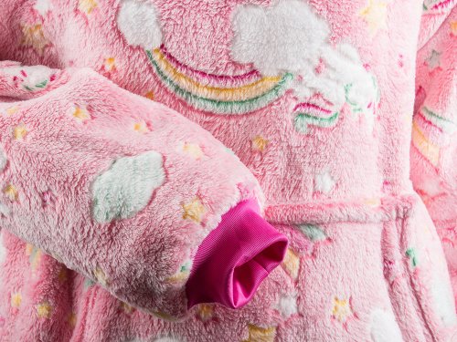 Verk 24305 Svietiaca plyšová mikina s kapucňou obloha - pre deti ružová