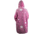 Verk Televízna mikina s kapucňou XXL svietiaca hviezdy ružová