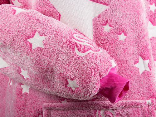 Verk Televízna mikina s kapucňou XXL svietiaca hviezdy ružová