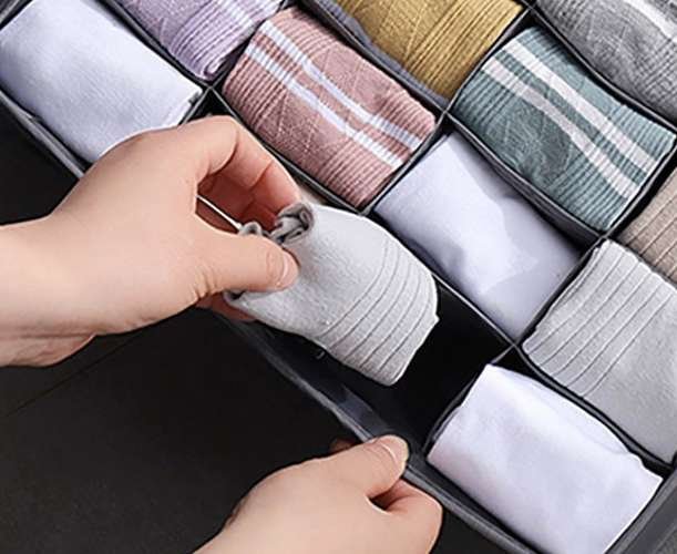 Ruhhy 19914 Skládací organizér na spodní prádlo 4 ks šedý