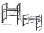 Verk 24259 Nastaviteľný kuchynský stojan na mikrovlnku čierny