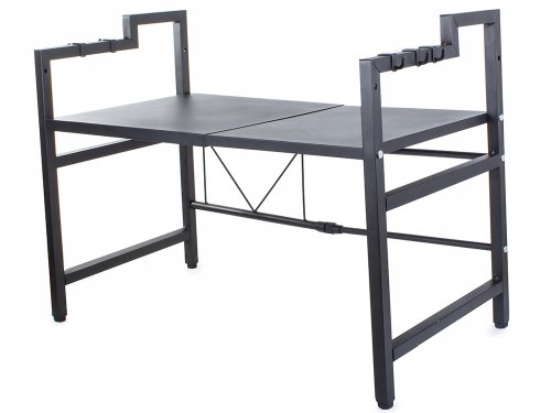 Verk 24259 Nastaviteľný kuchynský stojan na mikrovlnku čierny