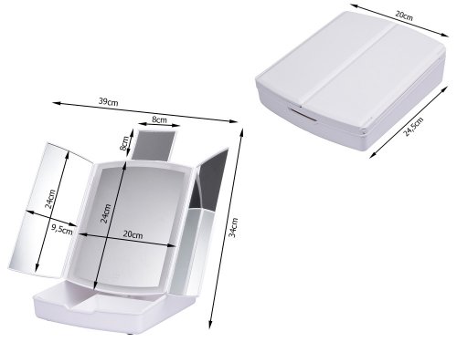 Verk 24230 Kozmetické zrkadlo LED, 5x zväčšenie bielej