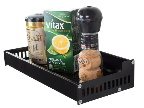 Verk 24256 Nástěnná kuchyňská police černá