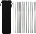 Verk 01443 Nerezová brčka 10 ks rovná + 1x kartáček na čištění 