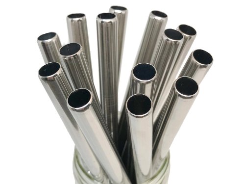 Verk 01443 Nerezová brčka 10 ks rovná + 1x kartáček na čištění 