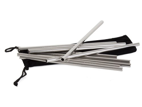 Verk 01443 Nerezová brčka 10 ks rovná + 1x kartáček na čištění 