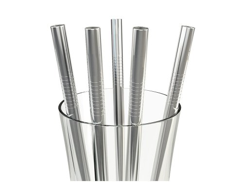 Verk 01443 Nerezová brčka 10 ks rovná + 1x kartáček na čištění 