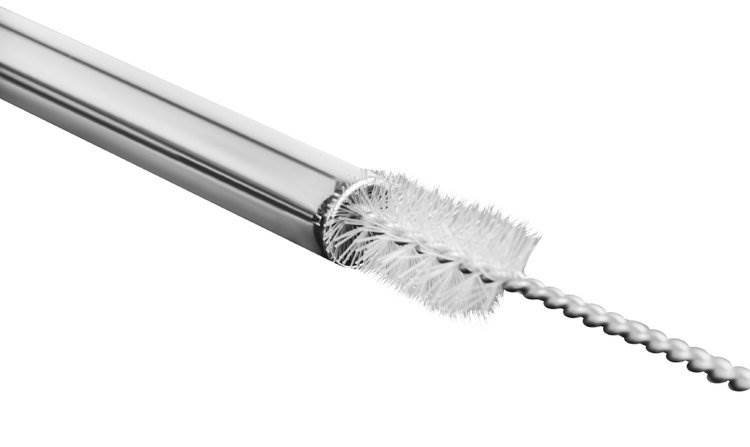 Verk 01443 Nerezová brčka 10 ks rovná + 1x kartáček na čištění 