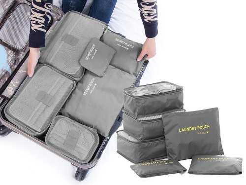 Verk 01500 Sada cestovních organizérů do kufru 6 ks šedá