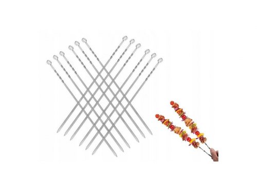Pronett XJ4541 Grilovací jehlice ploché 50 cm, 12 ks