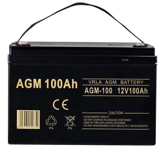 ISO 20805 Bezúdržbová baterie AGM 12V 100Ah