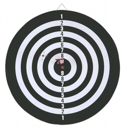 APT AG144C Oboustranný terč 37 cm se šipkami 6 ks