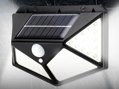 Verk 01728 Solární venkovní 100 LED SMD osvětlení s pohybovým senzorem