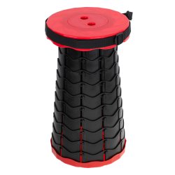 KIK KX4981 Teleskopická skladacie stolička čierno-červená