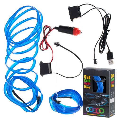 KIK KX4956 LED ambientní osvětlení pro auto/auto USB/12V páska 3m modrá