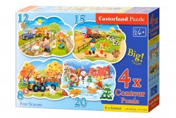 CASTORLAND Puzzle Roční období 4v1 (8,12,15,20 dílků)