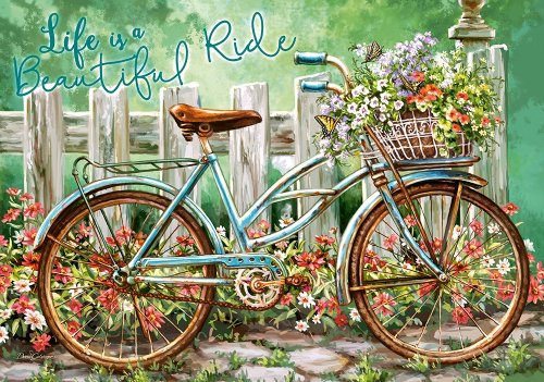 CASTORLAND Puzzle Bicykel s kvetinou 500 dielikov