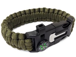 Verk 14372 Náramek přežití Paracord 5 v 1 khaki