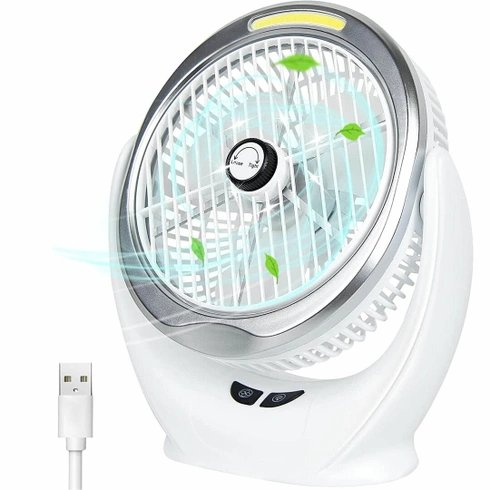 Verk 16029 Stolný ventilátor s osvetlením USB biela
