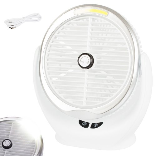 Verk 16029 Stolný ventilátor s osvetlením USB biela