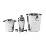 Excellent Houseware Barmanský set: nádoba na alkohol, kbelík na led, kleště, šejkr