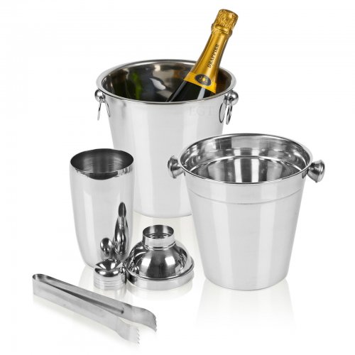 Excellent Houseware Barmanský set: nádoba na alkohol, kbelík na led, kleště, šejkr