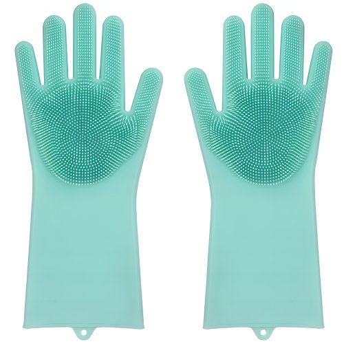 Verk 01606 Silikonové mycí rukavice na nádobí světle růžové 2 ks 