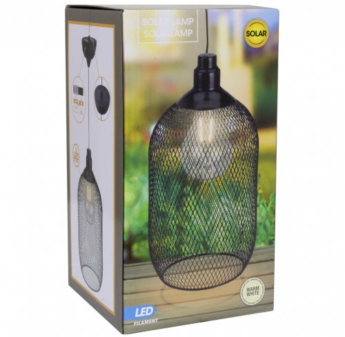 ProGarden Svítidlo solární závěsné s LED žárovkou 27 x 15 cm