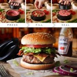 Pronett Kuchyňský praktický lis na hamburgery – černý 