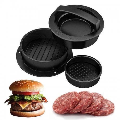 Pronett Kuchyňský praktický lis na hamburgery – černý 