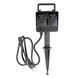 Lex SL-020 Záhradný zásuvkový blok s hrotom do zeme, 2x 230V, IP44