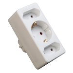 Lex SL-015 Rozbočovací zásuvka 2x plochá + 1x kulatá