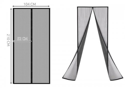 Malatec 5935 Moskitiéra do dveří s magnetky 104 x 210 cm černá