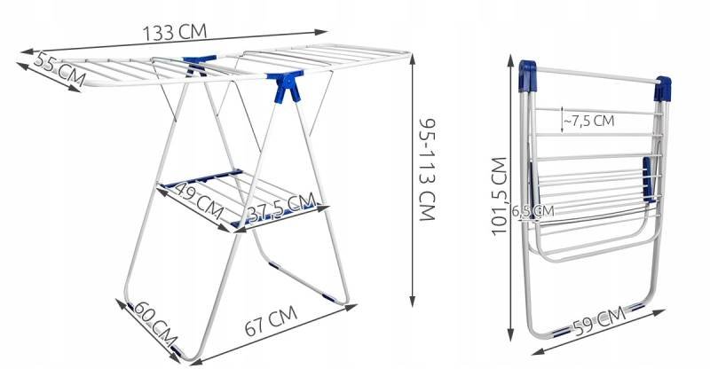 Malatec 5420 Sušiak na bielizeň 133 x 55 x 113cm