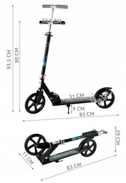 ISO 6358 Skládací koloběžka černá