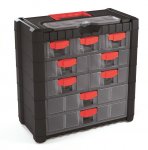 Plastový organizér závesný MULTICASE CARGO 400x200x392 červené úchyty