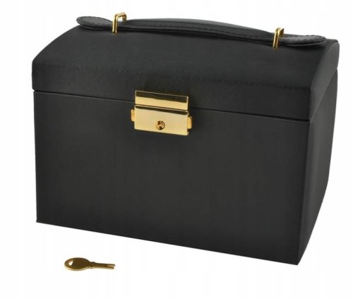 Beautylushh 6348 Šperkovnice se zrcadlem na klíč černá