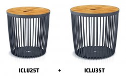 Set 2 univerzálnych košov CLUBO s bambusovými vekami 25+35l antracit