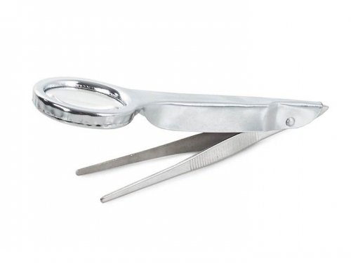 Verk 09107 Lupa s pinzetou 25mm stříbrná